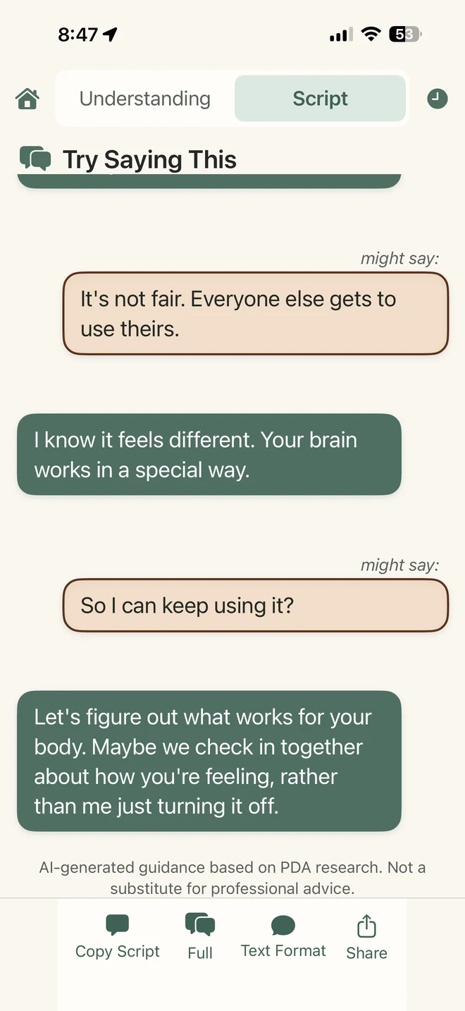 Alternative Script guidance